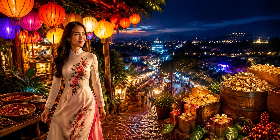Khung cảnh thưởng thức cafe và cá cược tại Đà Lạt